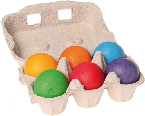 Grimm's Wooden Balls RAINBOW (6 pcs) 4.5cm