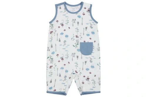 Nest Designs Bamboo Pima Sleeveless Romper - The Town Mouse & The Country Mouse - 6M-12M