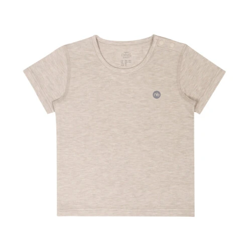 Nest Designs Basics Bamboo Cotton Short Sleeve T-Shirt - Warm Taupe - 4T-5Y