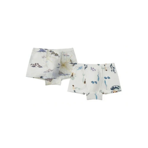 Nest Designs Boys Boxer Briefs Underwear (2 Pack, Bamboo) - Under the Sea - 2T-3T