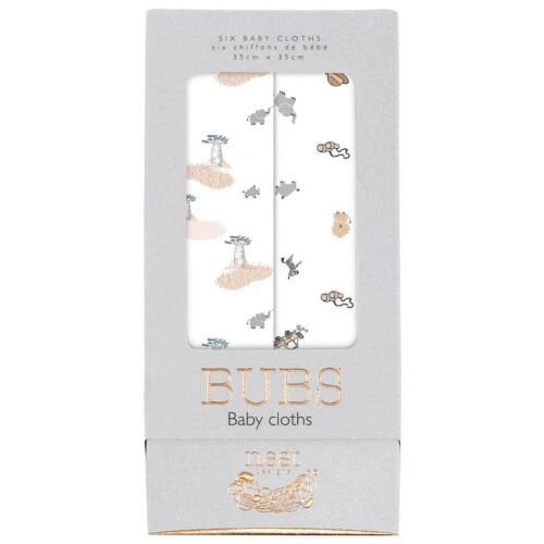 Nest Designs Bubs Baby Washcloths (Bamboo, 6 Pack) - Savanna Secrets