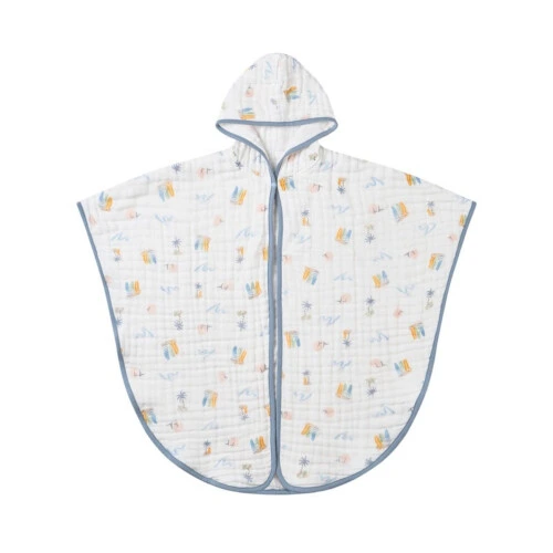 Nest Designs Hooded Toddler Towel (Organic Cotton) - Pastel Waves