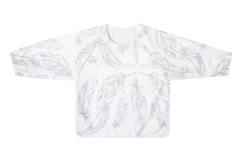 Nest Designs Long Sleeve Bib Cover - Feather White 6M-2T