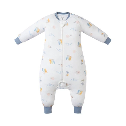 Nest Designs Long Sleeve Footed Sleep Bag 1.0 TOG (Avocado Bamboo) - Pastel Waves 4T-5T