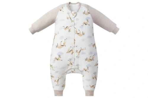Nest Designs Raglan Bamboo Long Sleeve Footed Sleep Bag 2.5 TOG - Gazelle Sky - 2T- 3T