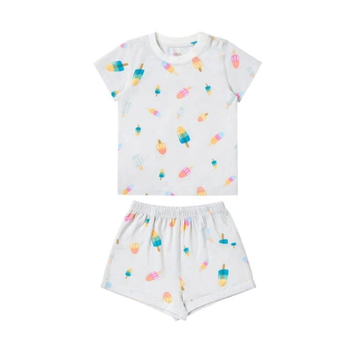 Nest Designs Short Sleeve Two-Piece PJ Set (Bamboo Jersey) - Summer Pops 4T-5T