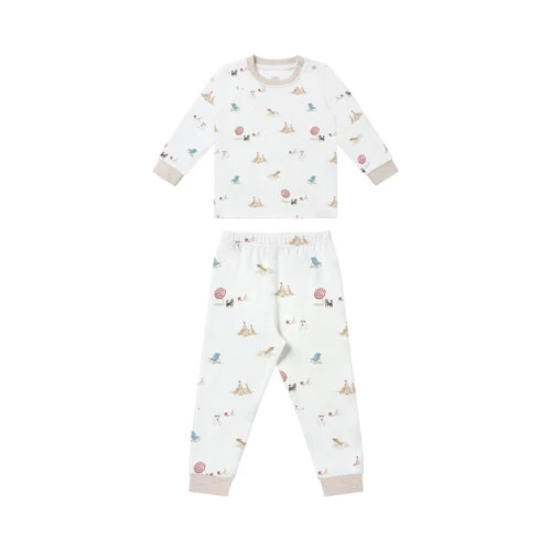 Nest Designs Two-Piece Long Sleeve PJ Set (Bamboo Jersey) - Beach Daze 18M-24M