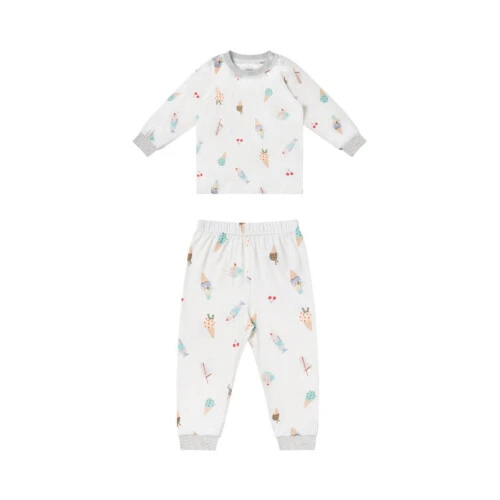 Nest Designs Two-Piece Long Sleeve PJ Set (Bamboo Jersey) - Ice Cream Summer 4T-5T