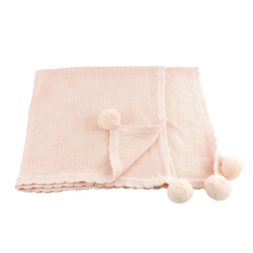 Mon Ami Pom Pom Blanket - Blush Pink