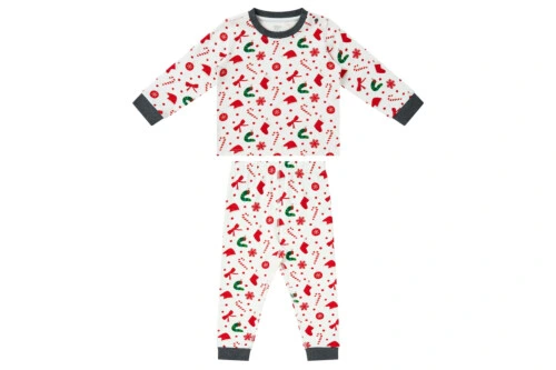 Nest Designs Organic Cotton Two-Piece PJ Set - Eric Carle Candy Cane Lane 5Y-6Y