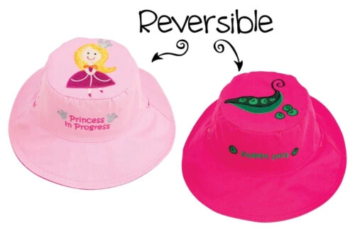 FlapJackKids Kid's Sun Hat Princess/Sweet Pea Pink Large (4-6 Years)