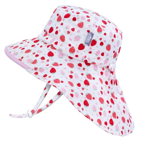 Jan & Jul Kids Sun Hat Cotton Adventure Hat - Strawberry - M