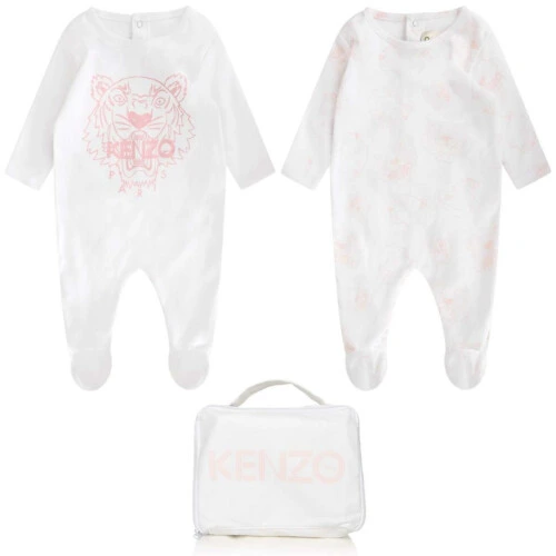 Kenzo Kids Girls Tiger Babygrow Gift Set (with 2 clothing)