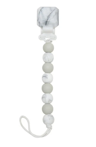 Loulou Lollipop Pacifier Clip - Lolli Gem Marble Grey