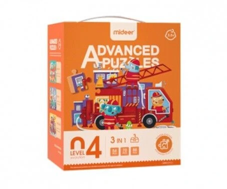 Mideer Advanced Puzzles Level 4 - Fire Engine & Rocket & Aircraft 3.5+
