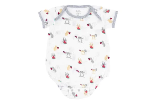 Nest Designs Bamboo Pima Short Sleeve Onesie - Squirrely 3-6M