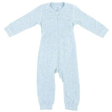 Nest Designs Basics Bamboo Cotton Kimono Long Sleeve Romper - Mist 0-3M