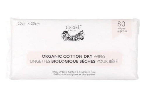 Nest Designs Organic Cotton Dry Baby Wipes 20x20cm