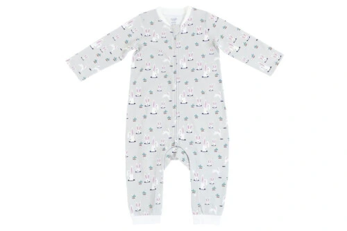 Nest Designs Organic Cotton Long Sleeve Romper - Down The Rabbit Hole 3M-6M
