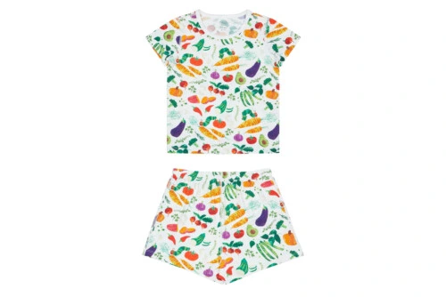 Nest Designs Bamboo Jersey Two-Piece Short Sleeve PJ Set - Eric Carle Famers Market 2-3T