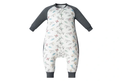 Nest Designs Raglan Bamboo Long Sleeve Footed Sleep Bag 2.5 TOG - Rainbow Swim 6M-18M