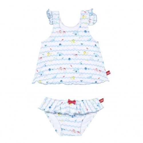 Condor Tankini Sea Animals Swimsuit With Small Bows UPF50 Light Blue Azulclar 429