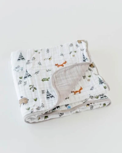 Little Unicorn Organic Cotton Muslin Quilt Forest Friends