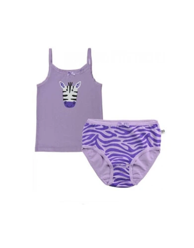 Zoocchini Organic Girls Cami Underwear Set Zebra 4T/5T