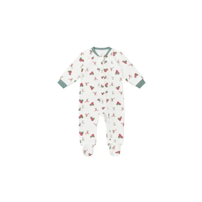Nest Designs One-Piece Zip Footed Sleeper - Sleigh All Day - 6M-12M