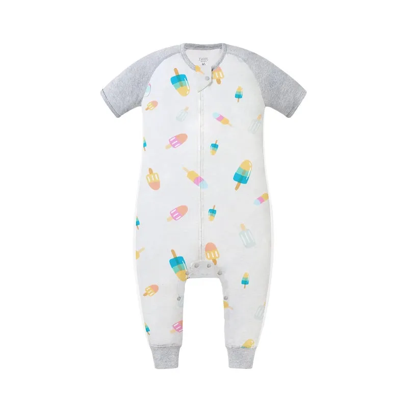 Nest Designs Raglan Short Sleeve Footed Sleep Bag 0.6 TOG (Bamboo Pima) - Summer Pops 18M-24M