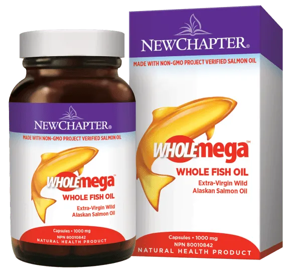 New Chapter Wholemega Fish Oil 1000mg 120 Capsules
