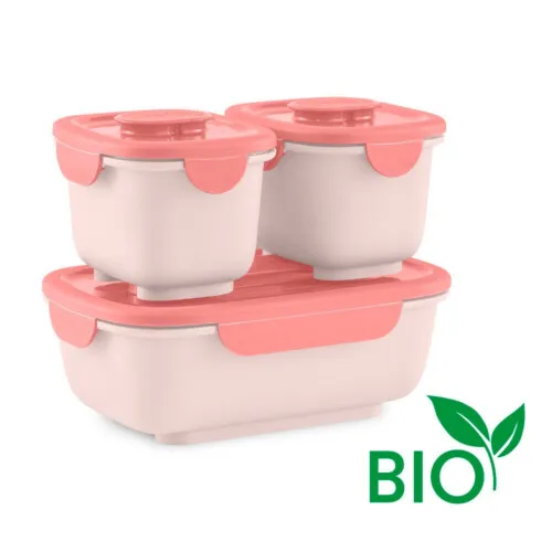 OmieLife OmieGo Stack & Lock Bento BIO - Coral