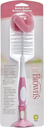 Dr Brown's Natural Flow Baby Bottle Brush - Pink
