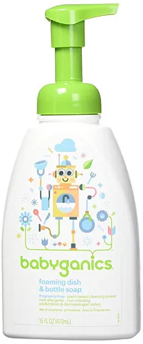 Babyganics Foaming Dish & Bottle Soap Fragrance Free 473ml