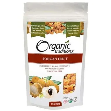 Organic Traditions Dried Longans 100G