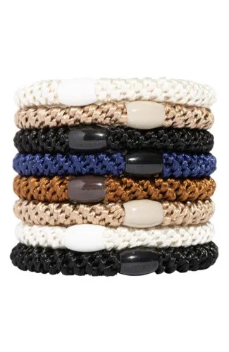 L.Erickson Grab & Go Ponytail Holders Set of Eight - Classic