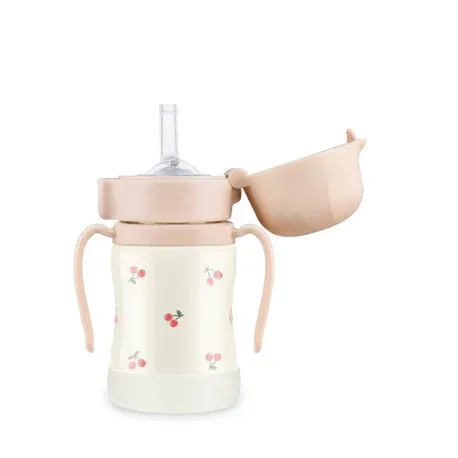 Grosmimi Stainless Straw Cup 200ml - Cherrish/Sweet Peach