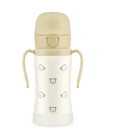 Grosmimi Stainless Straw Cup 300ml - Dotgom/Butter