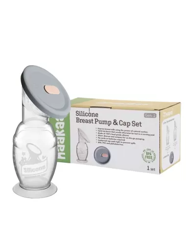 Haakaa Silicone Breast Pump With Suction Base & Silicone Cap Gift Set 100ml Generation 2