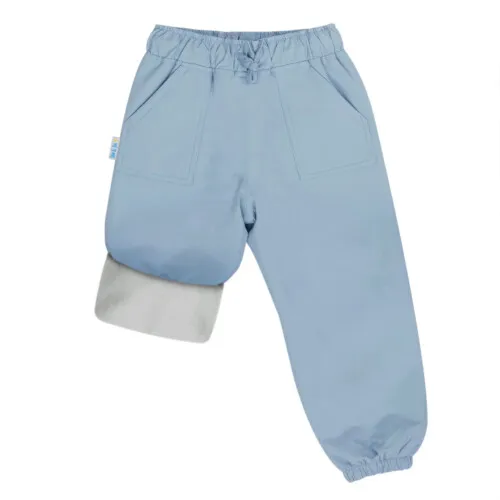 Jan & Jul Cozy-Dry Rain Pants Fleece Lined- Dusty Blue 3T