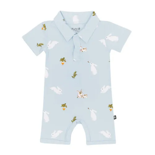 Kyte Baby Polo Shortall in Ice Rabbit 3-6 Months