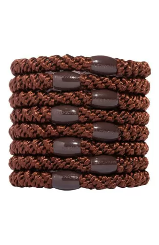L.Erickson Grab & Go Ponytail Holders Set of Eight - Coffee