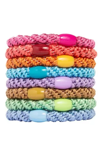 L.Erickson Grab & Go Ponytail Holders Set of Eight - Spring