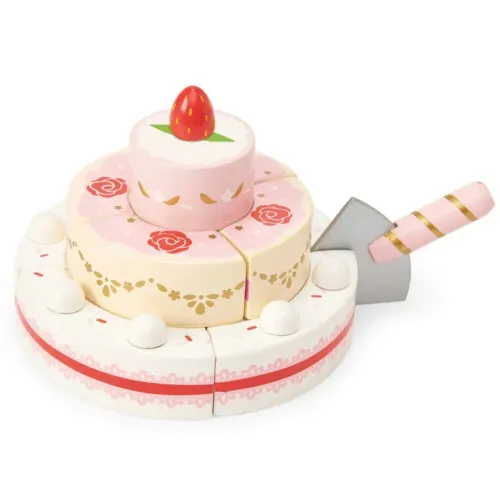 Le Toy Van Sliceable Wedding Cake for Pretend Play 2+ Years