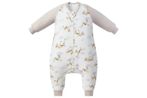 Nest Designs Raglan Bamboo Long Sleeve Footed Sleep Bag 2.5 TOG - Gazelle Sky - 2T- 3T