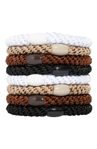 L.Erickson Grab & Go Ponytail Holders Set of Eight - Neutral