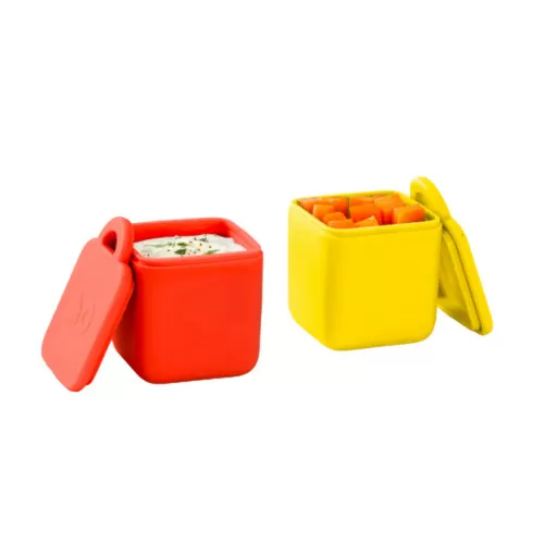 OmieLife OmieDip Silicone Containers Yellow/Red