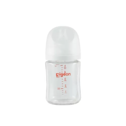 Pigeon Glass Bottle 5oz/160ml (1-Pack) with SS Nipple 0M+