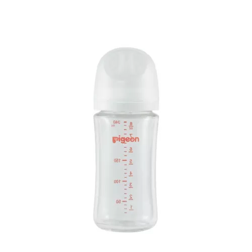 Pigeon Glass Bottle 8oz/240ml (1-Pack) with M Nipple 3M+