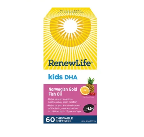 Renew Life Kids DHA 60 Chewable Softgels